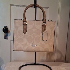 Coach Maggie Small Tote Bag In Blocked Tan And Brown NWOT